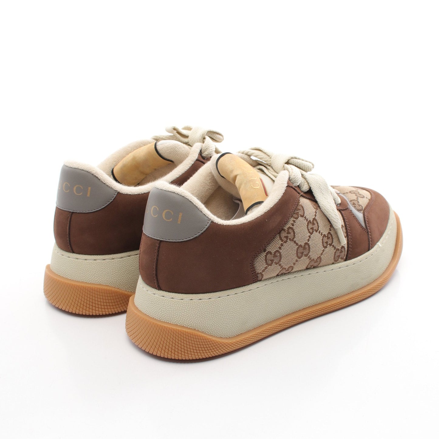 Luxury Gucci Trending 2025 GG canvas Sneakers Canvas Nubuck Brown