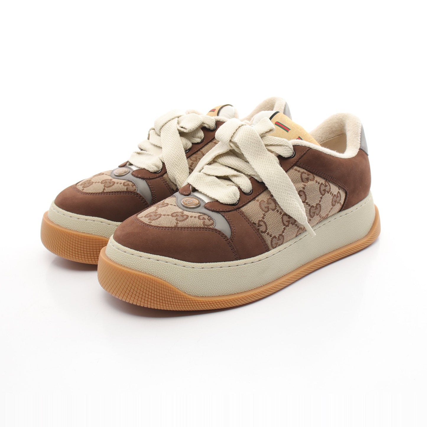 Luxury Gucci Trending 2025 GG canvas Sneakers Canvas Nubuck Brown