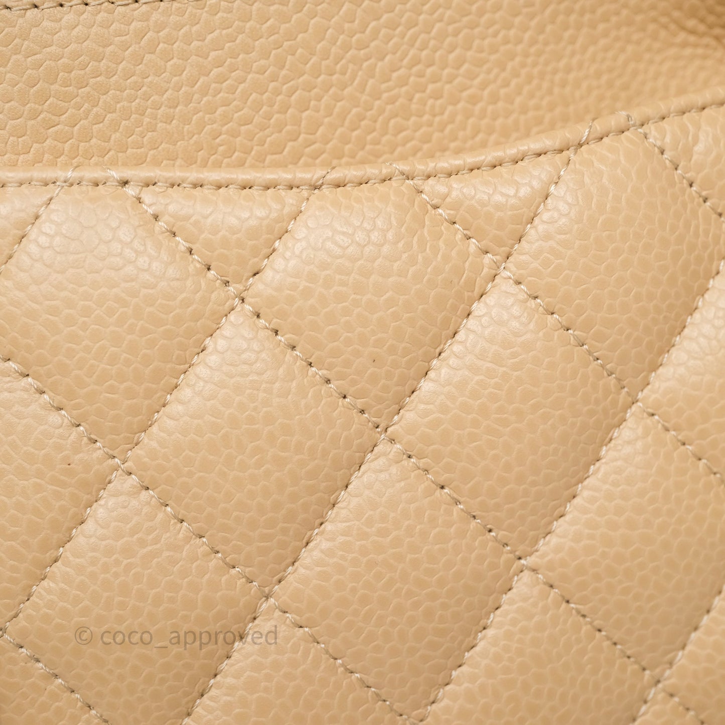 Chanel Small Classic Flap Quilted Beige Caviar Gold Hardware