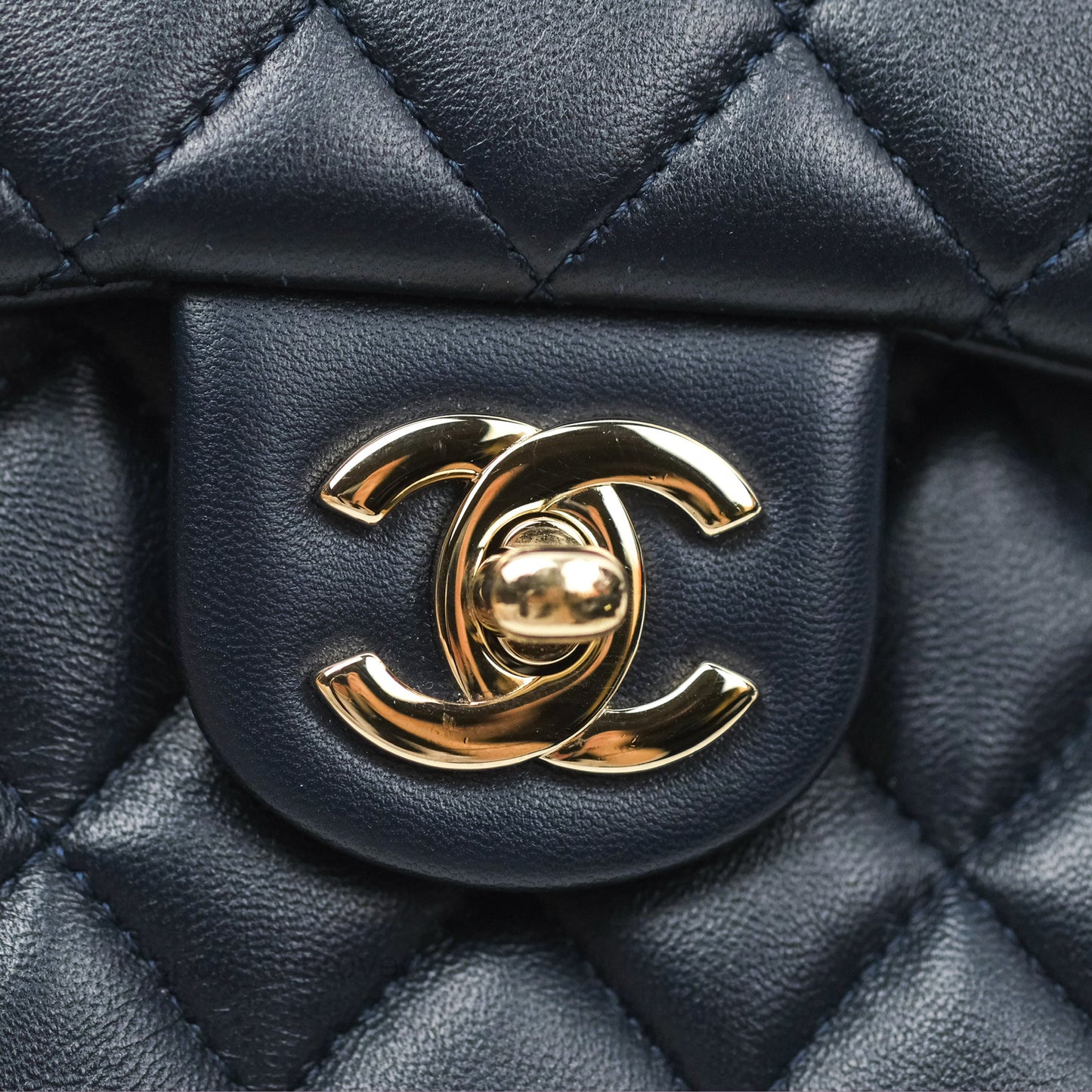 Chanel Small Seoul Backpack Navy Lambskin Gold Hardware