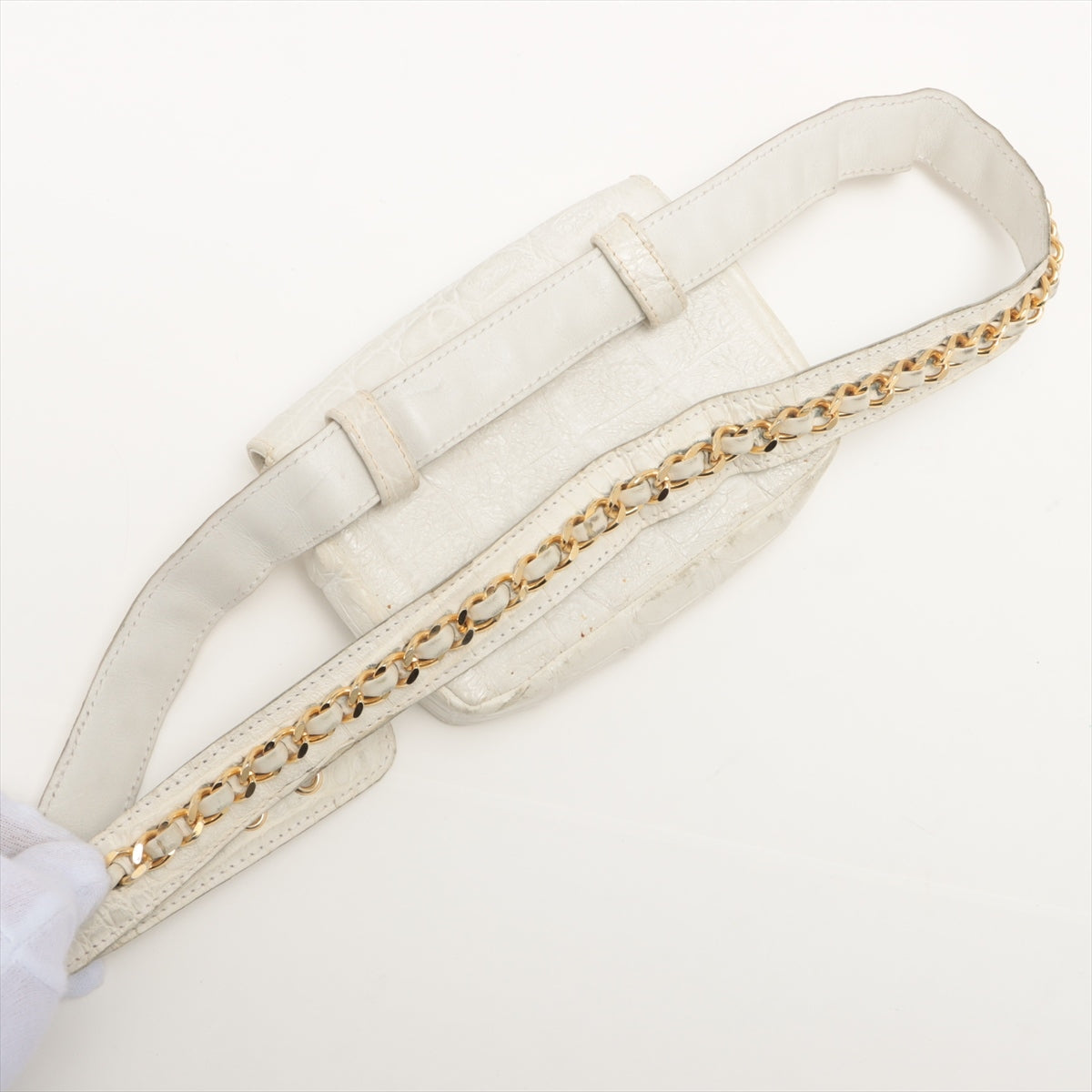 CHANEL COCOMARK CROCO WESTPORCH WHITE GOLD GOLD WOakSHOP NO
