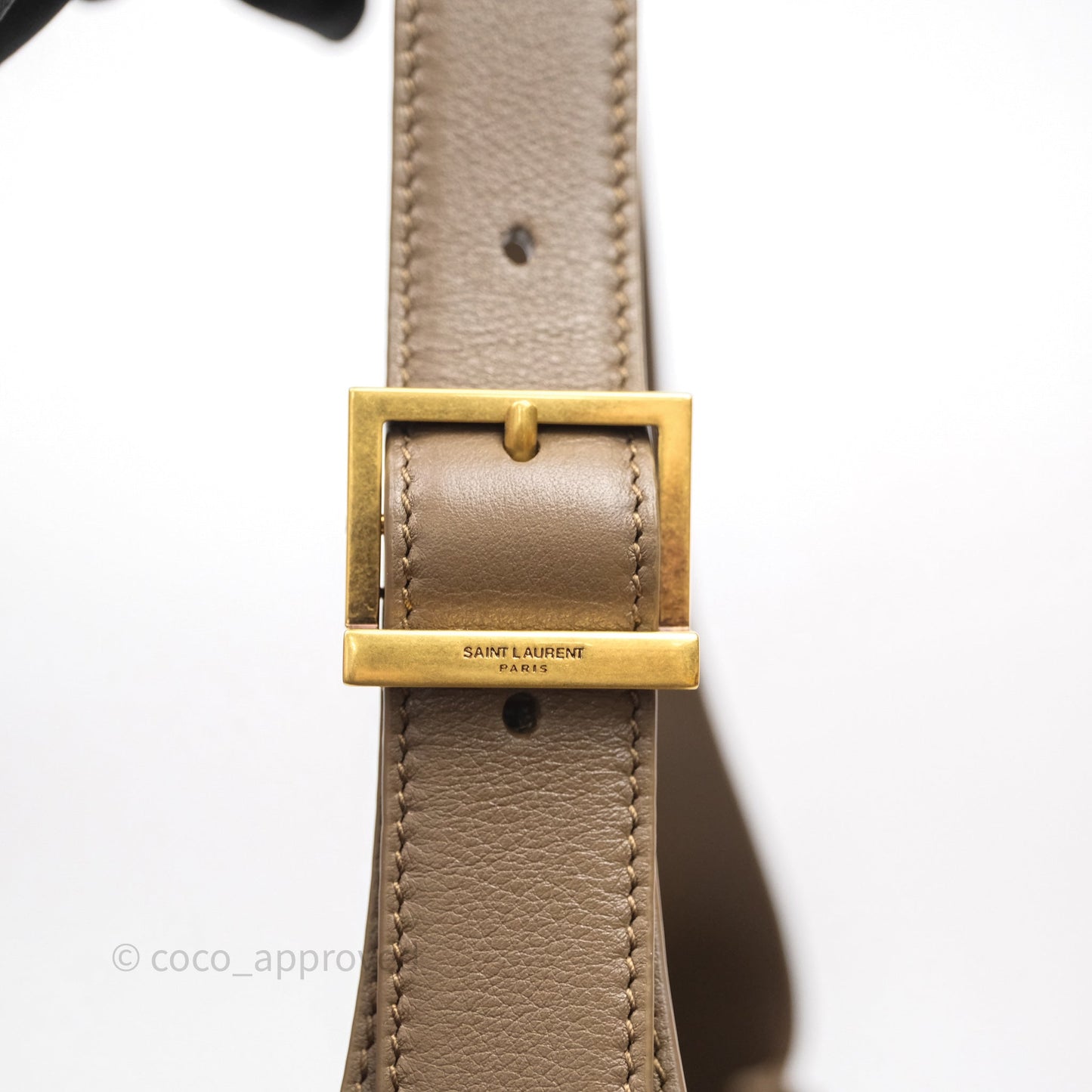 Saint Laurent LE 5 à 7 Supple Small Choco Brown Grained Leather Gold Hardware