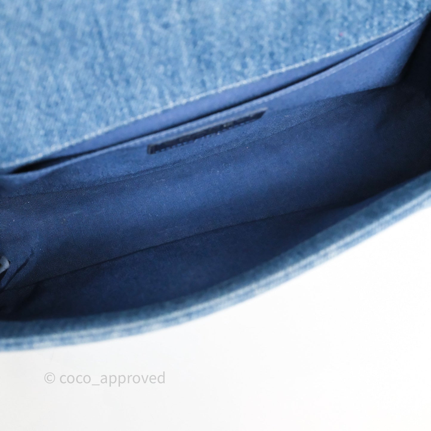 Chanel Medium Boy Blue Denim Tweed Silver Hardware