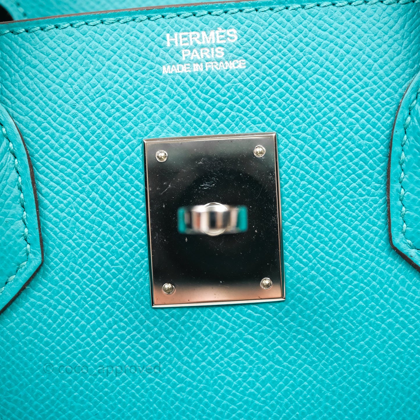 Hermès Birkin 30 Retourne Vert Verone U1 Epsom Palladium Hardware