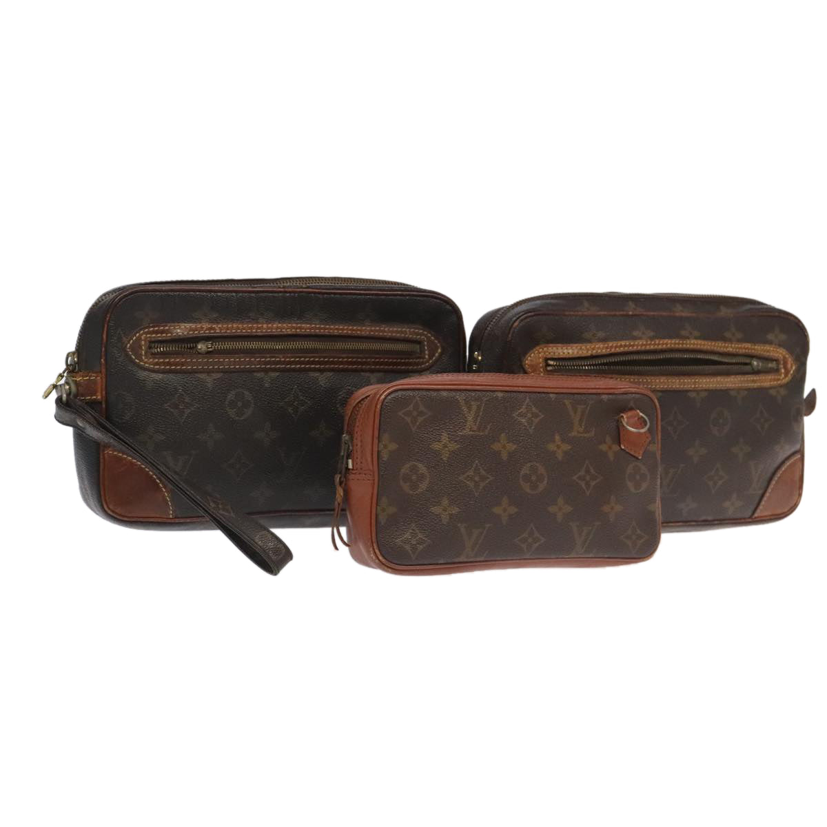 LOUIS VUITTON Monogram Clutch Bag 3Set LV 93721