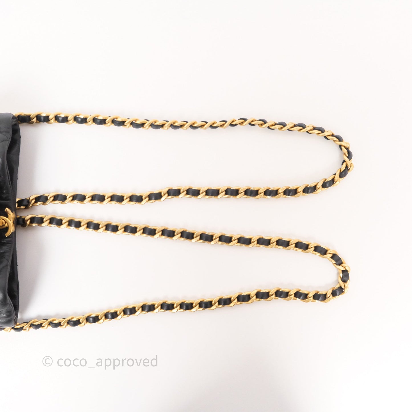 Chanel Mini Backpack Black Crumpled Calfskin Aged Gold Hardware 23A