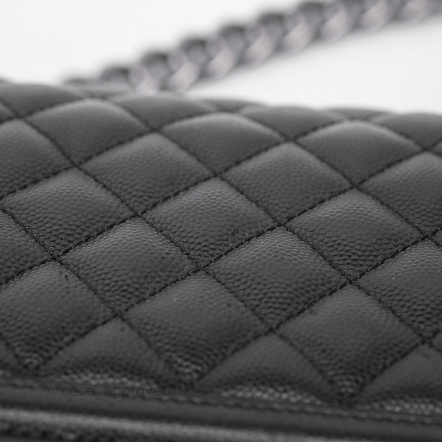 Chanel Medium Boy Quilted Black Caviar Ruthenium Hardware