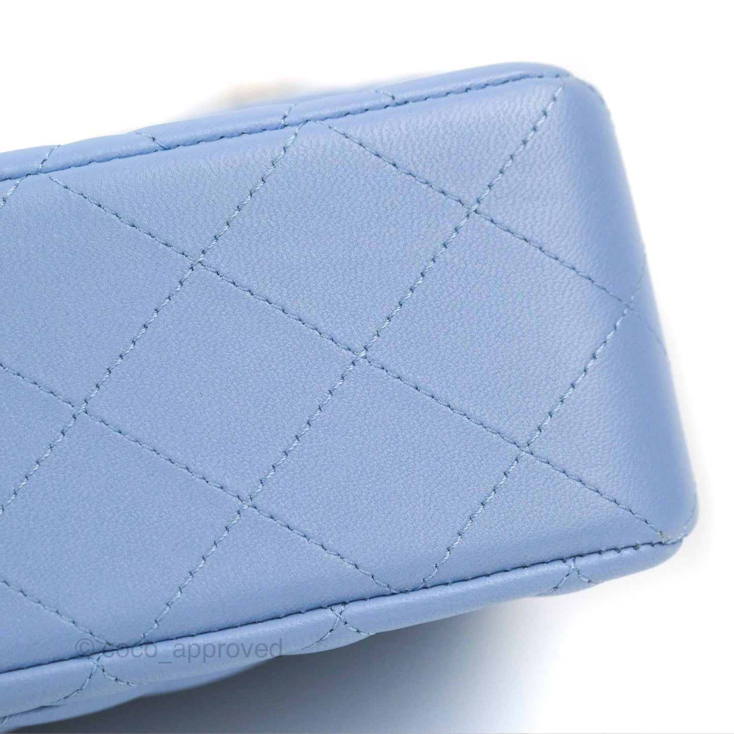 Chanel Small Classic Quilted Flap Blue Sky Lambskin Gold Hardware 21C