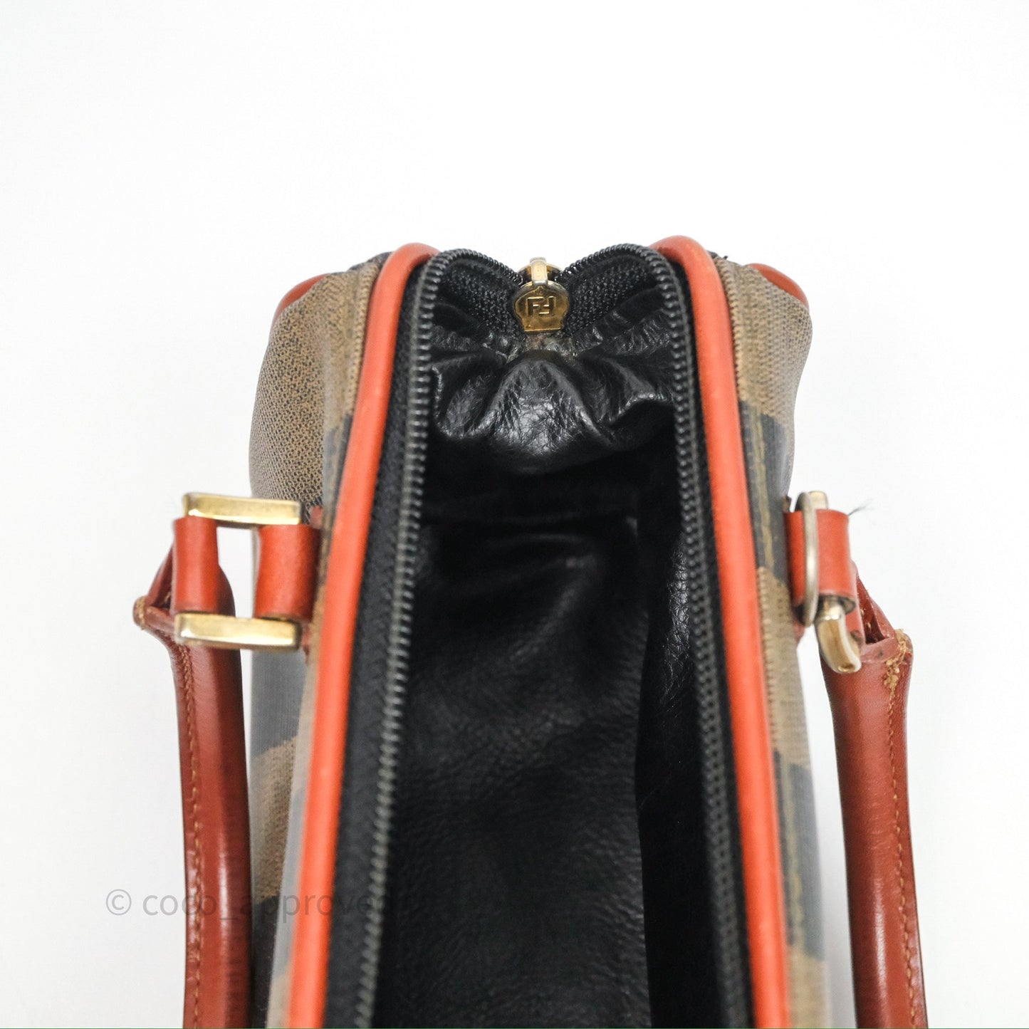 Fendi Mini Vintage Striped Boston Bag