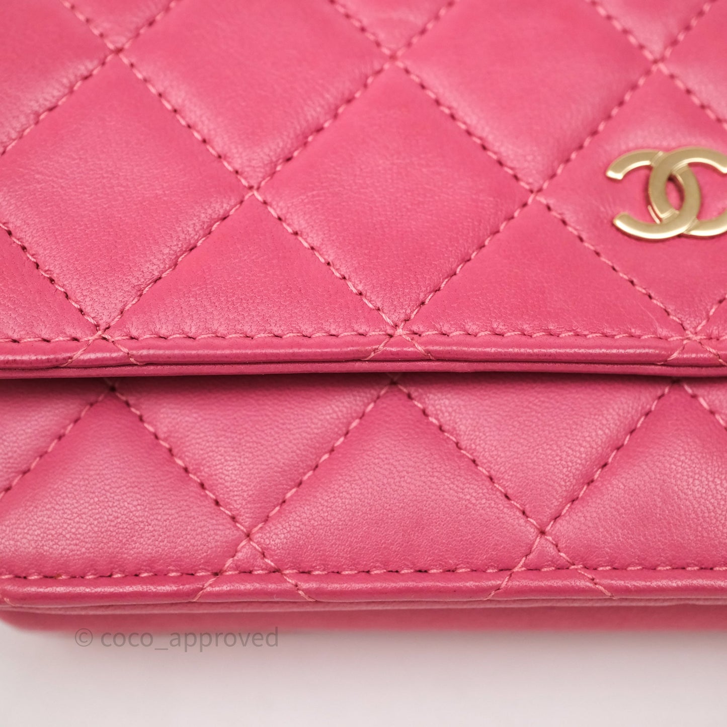 Chanel Quilted Classic WOC Pink Lambskin Gold Hardware