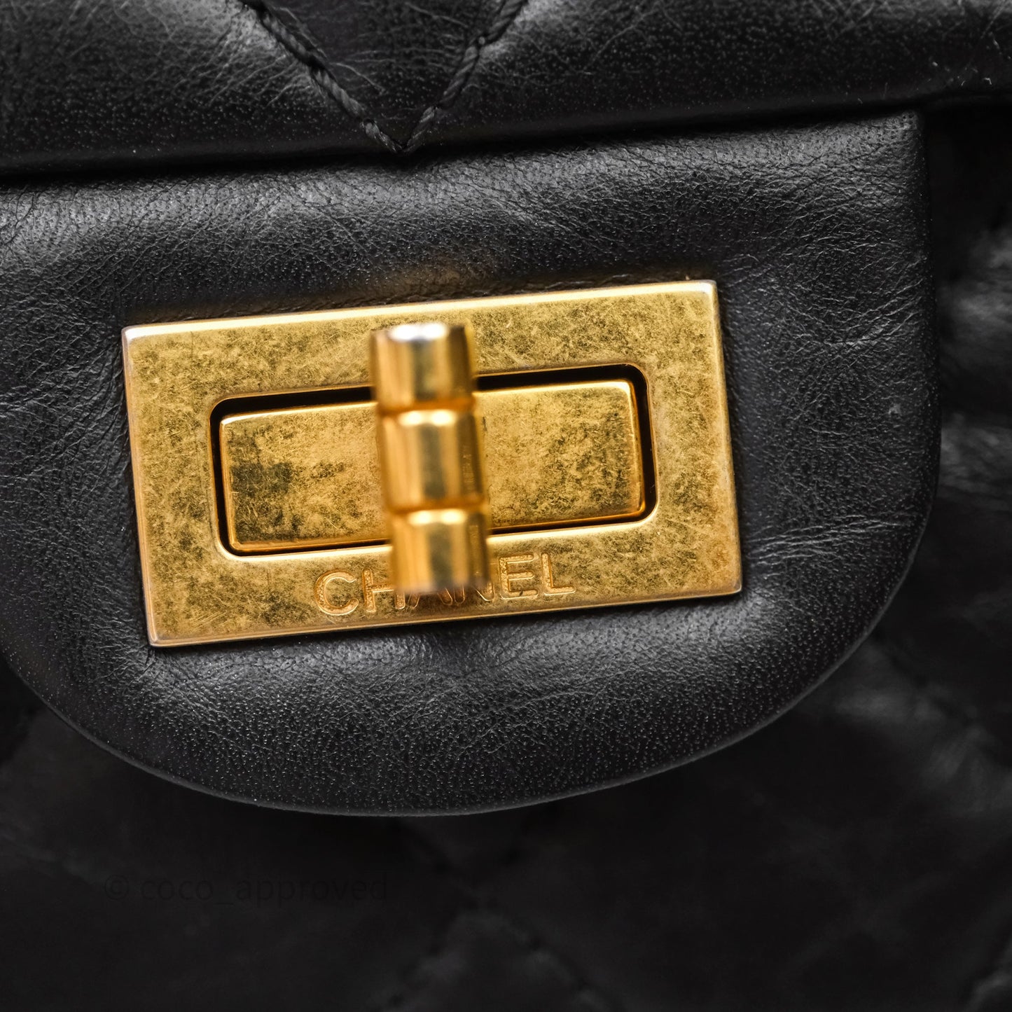 Chanel Quilted Reissue 226 Aged Calfskin Black Aged Gold Hardware