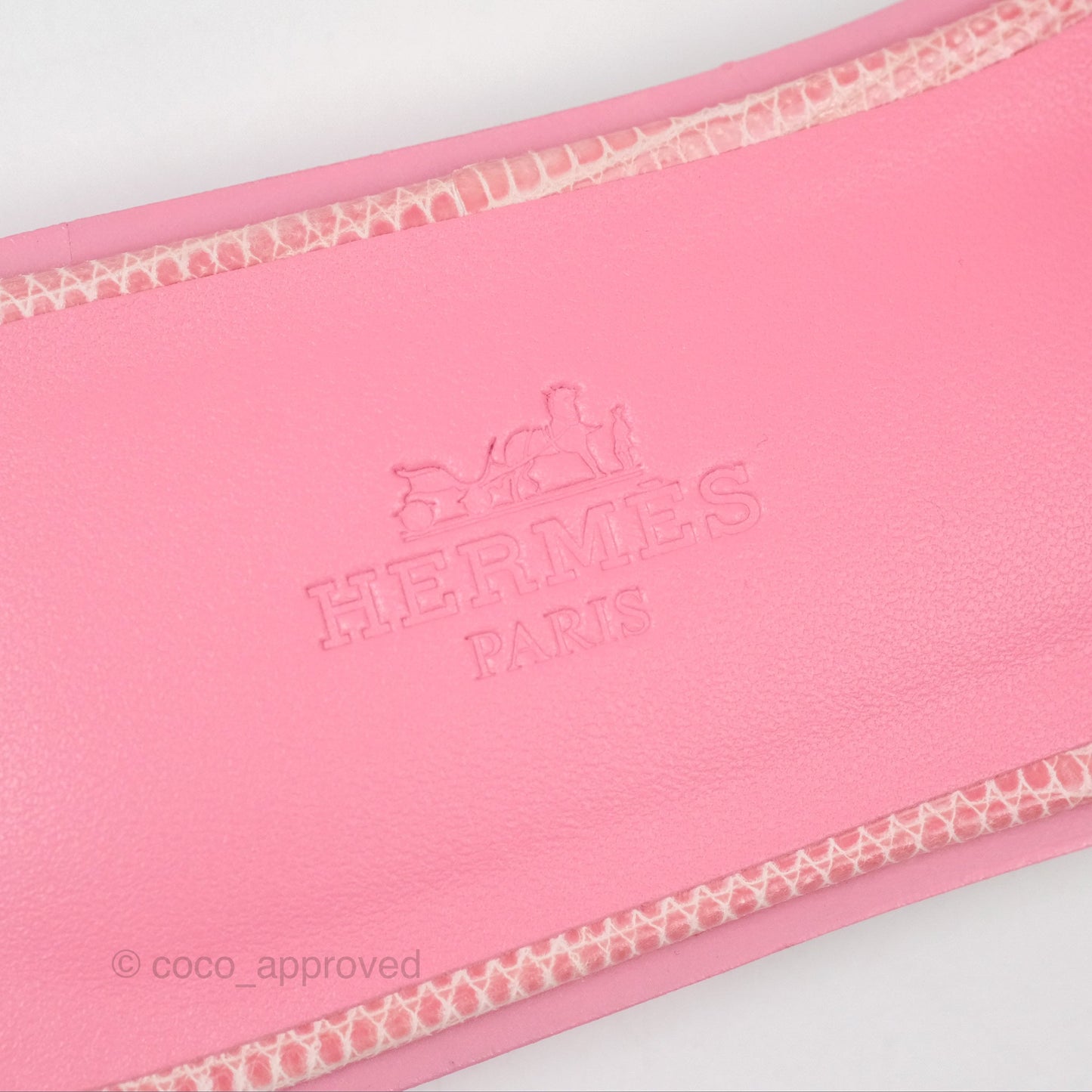 Hermès Oran Sandals in Lizard Pink Size 37.5