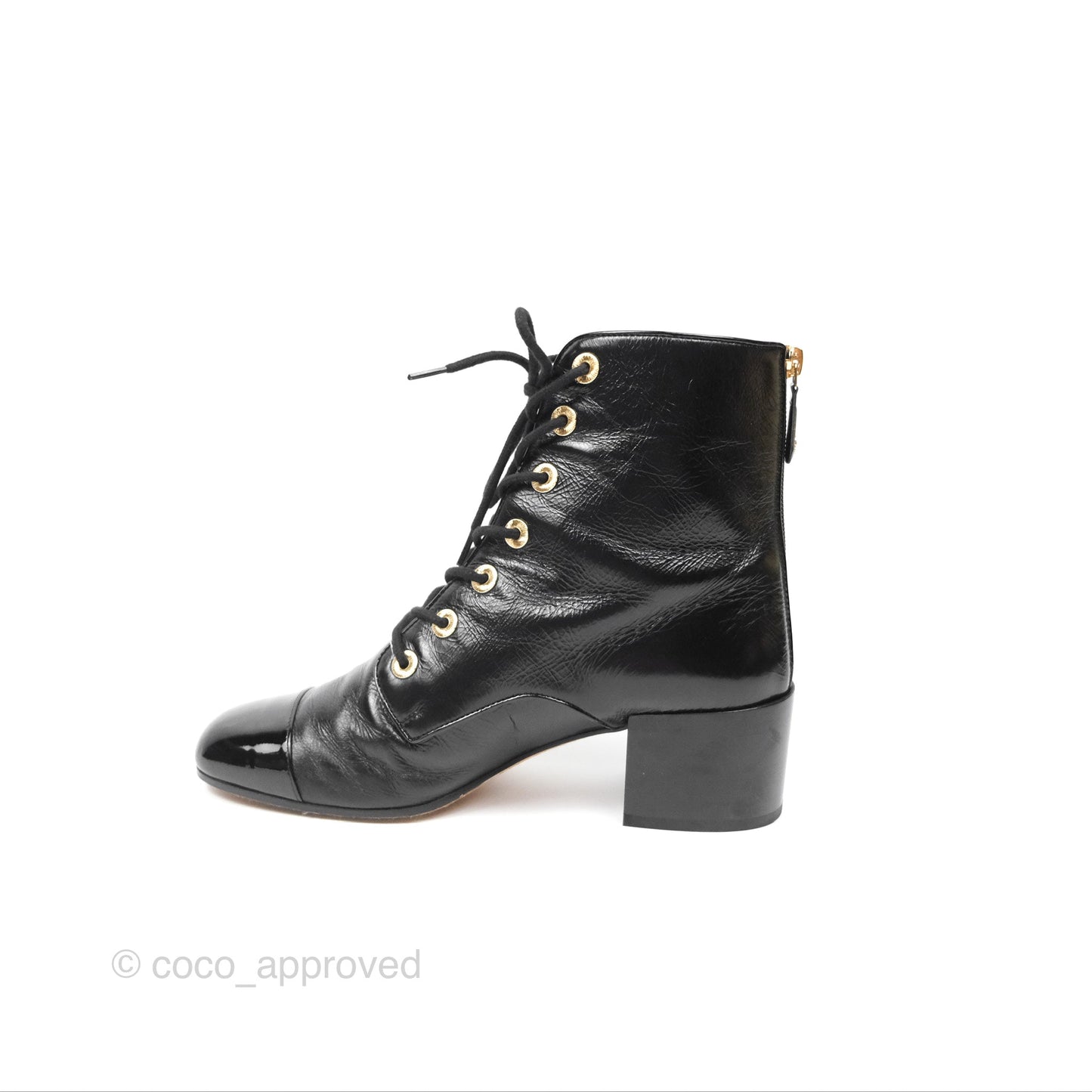 Chanel CC Calfskin Short Boots Black Size 39