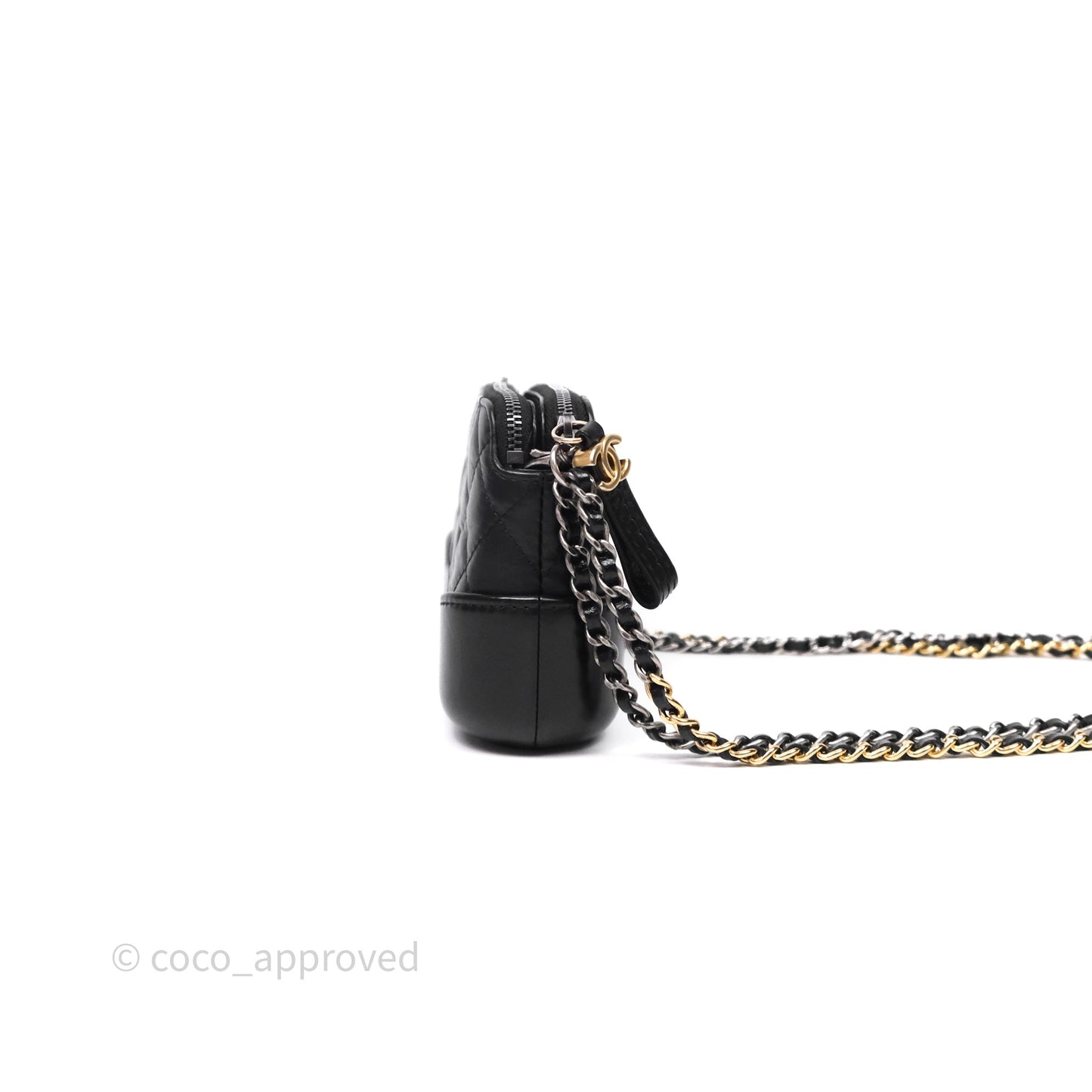 Chanel Gabrielle Clutch With Chain Aged Calfskin Black Mixed Hardware