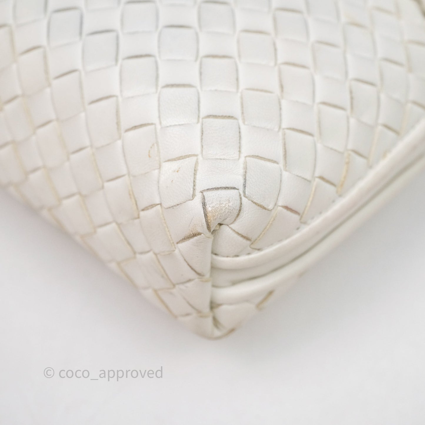 Bottega Veneta Nodini Crossbody Bag White Nappa Intrecciato