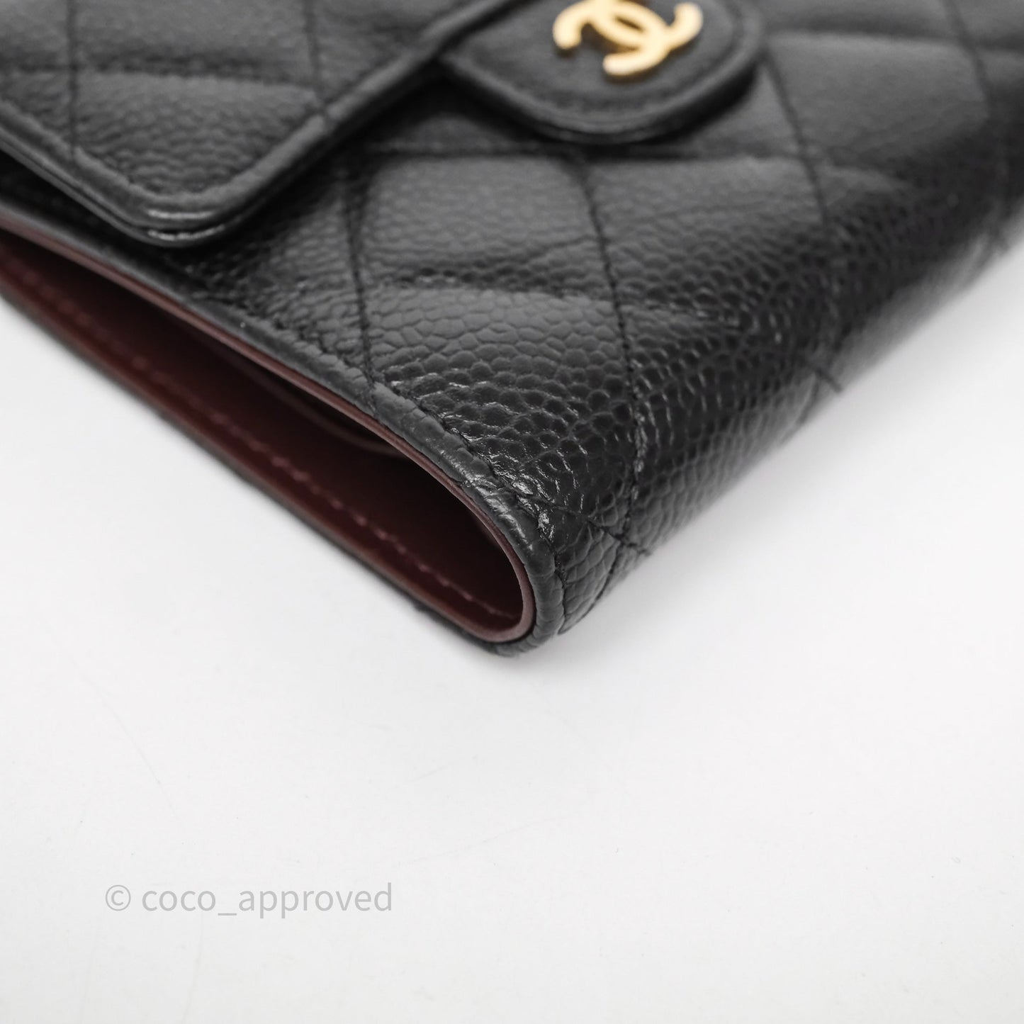 Chanel Classic Short Flap Wallet Black Caviar Gold Hardware