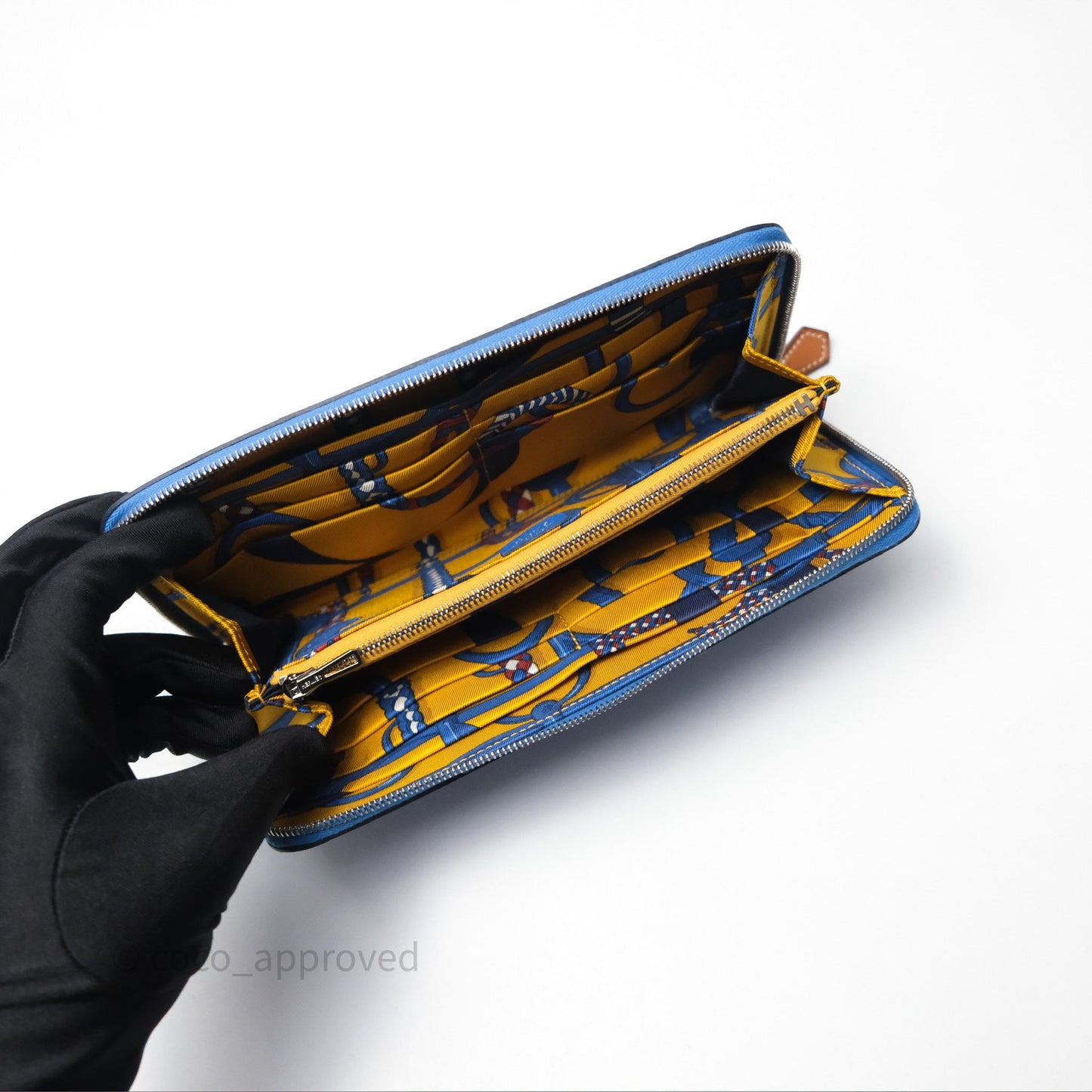 Hermès Silk In Classique Long Wallet Bleu Epsom