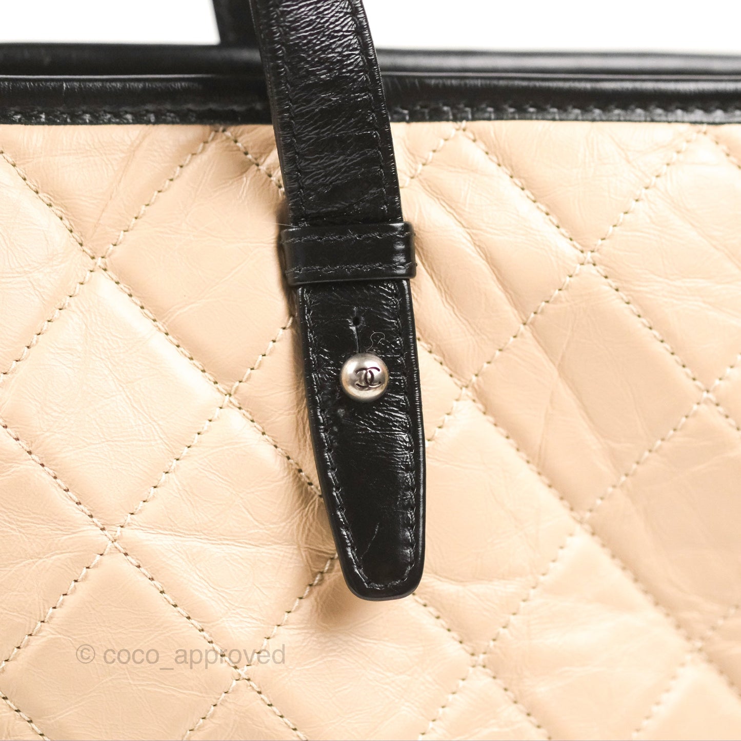 Chanel Large Gabrielle Shopping Tote Quilted Beige Aged Calfskin