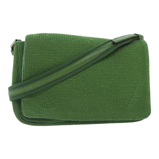 Luxury Prada Shoulder Bag Knitted Fabrics Green Silver  93808