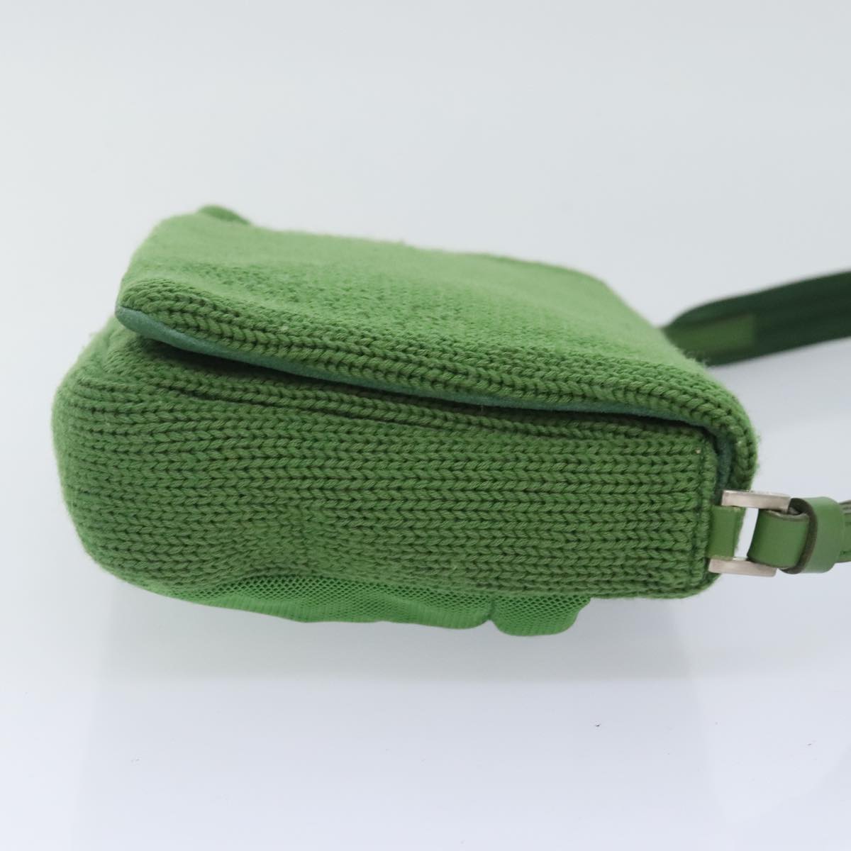 Luxury Prada Shoulder Bag Knitted Fabrics Green Silver  93808