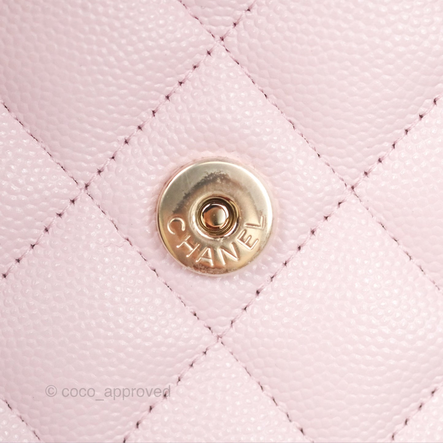Chanel Classic Quilted Wallet On Chain WOC Sakura Pink Caviar Gold Hardware