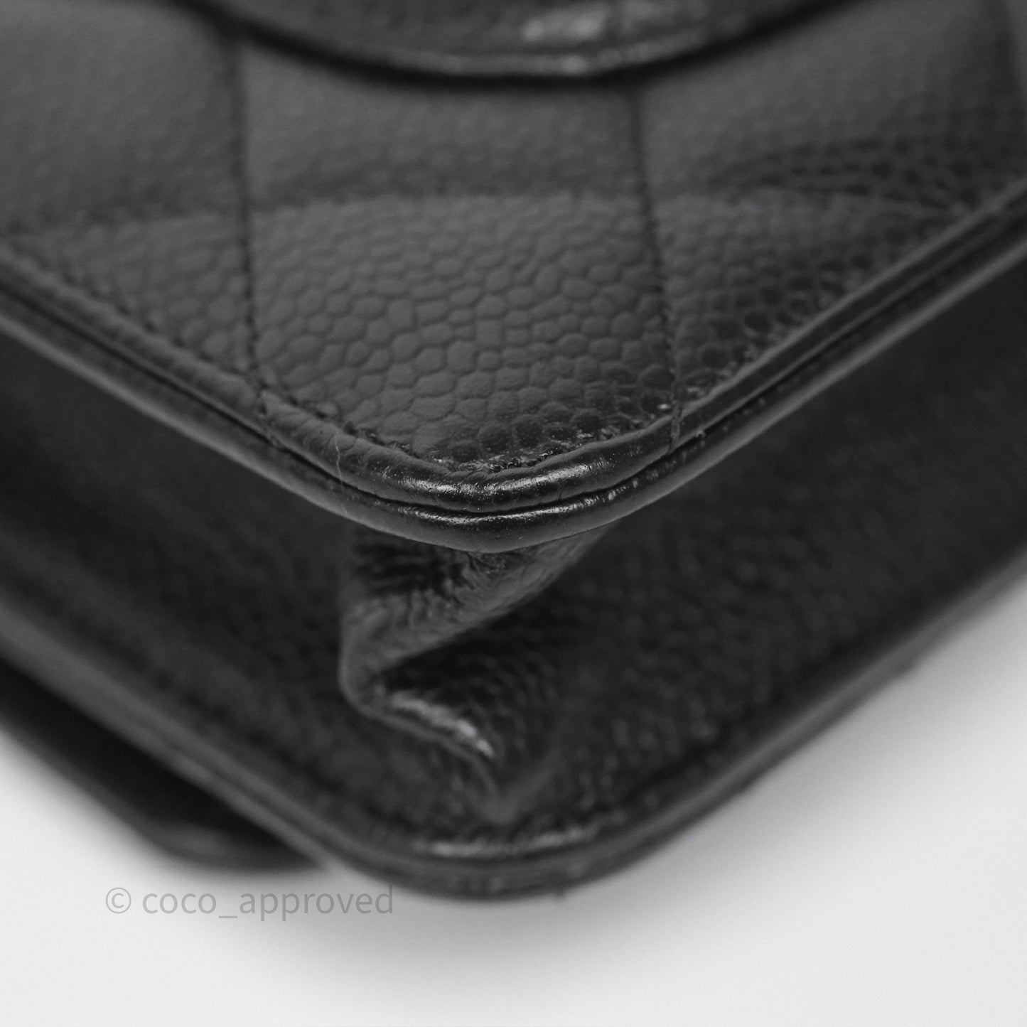 Chanel Classic Wallet On Chain WOC Quilted Black Caviar Gold Hardware