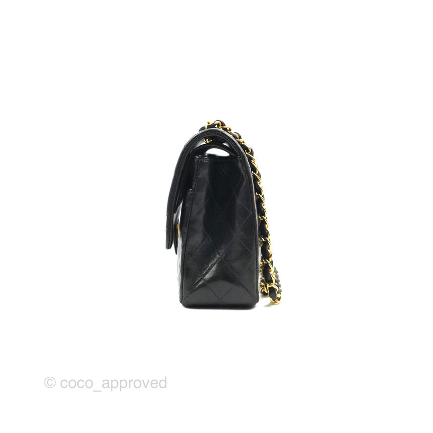 Chanel Classic Vintage Medium Flap Black Lambskin 24K Gold Hardware