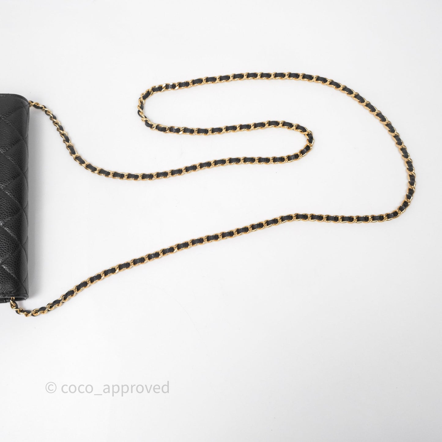 Chanel Quilted WOC Black Caviar Gold Hardware