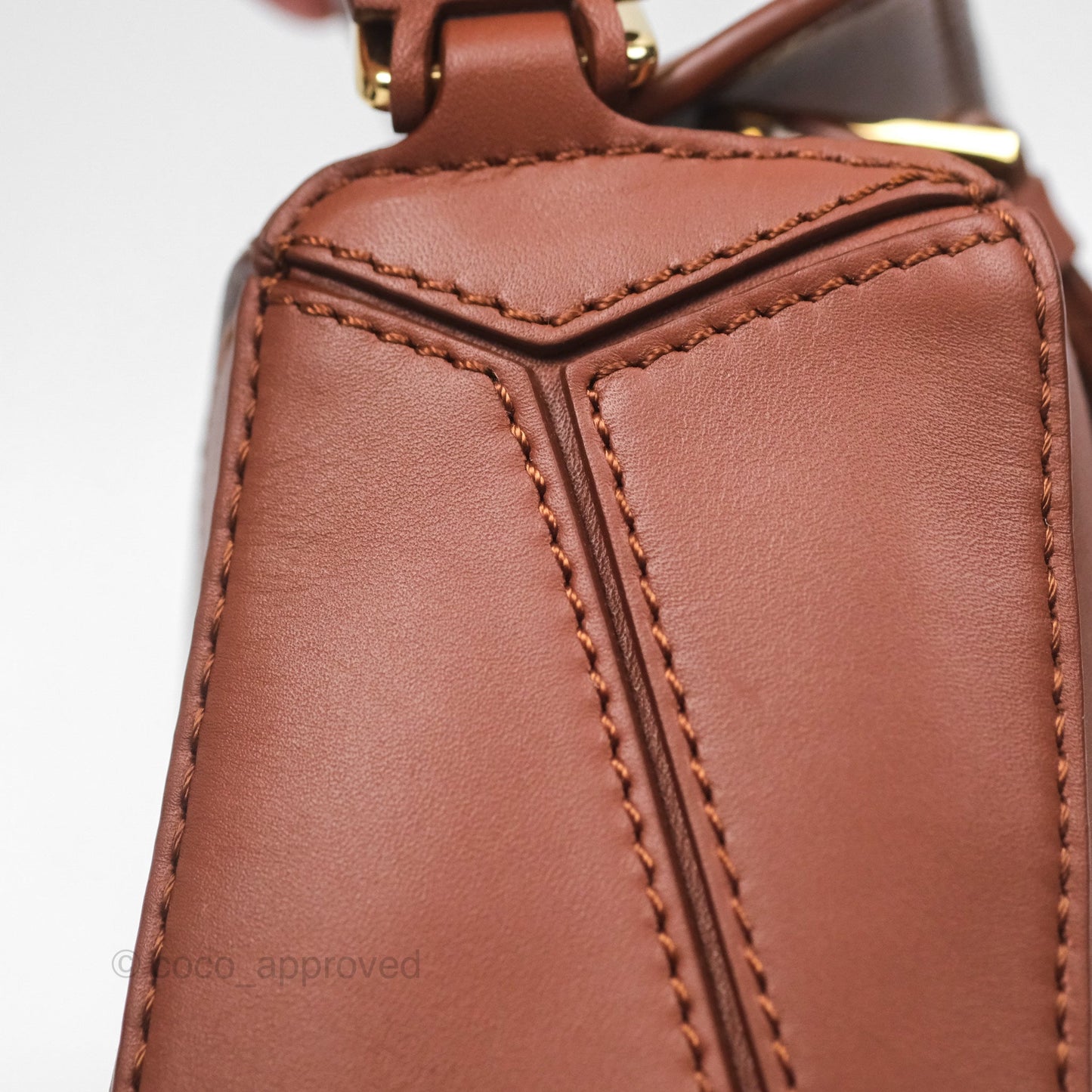 Loewe x Howls Moving Mini Puzzle Bag Tan Calfskin Gold Hardware