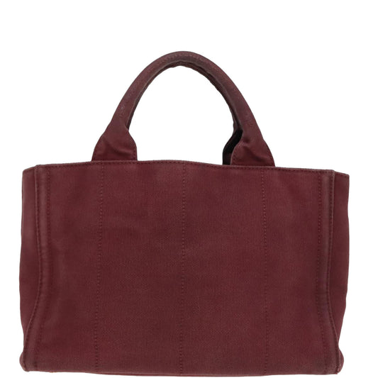 Luxury Prada Bijoux Kanapa PM Hand Bag Canvas Wine Red  93874
