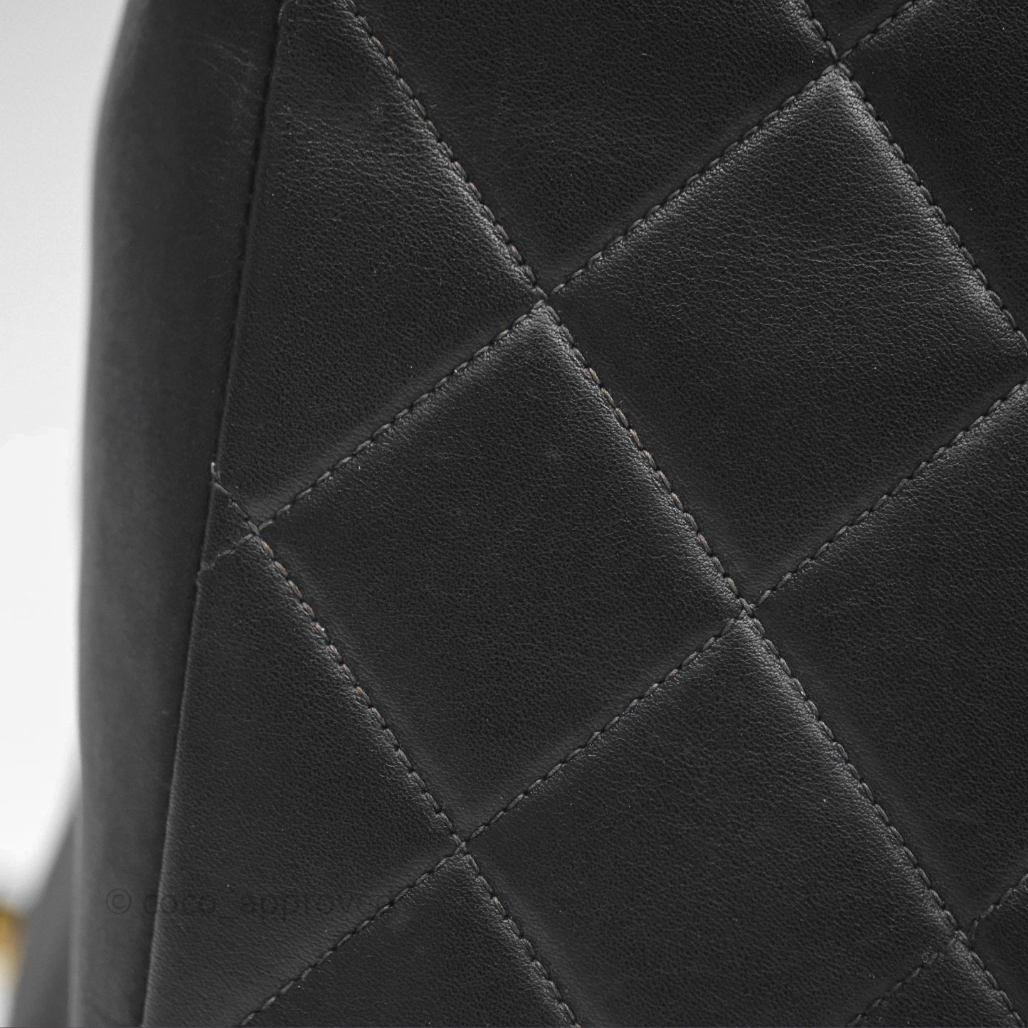 Chanel Vintage Maxi Quilted CC Flap Bag Black Lambskin Gold Hardware