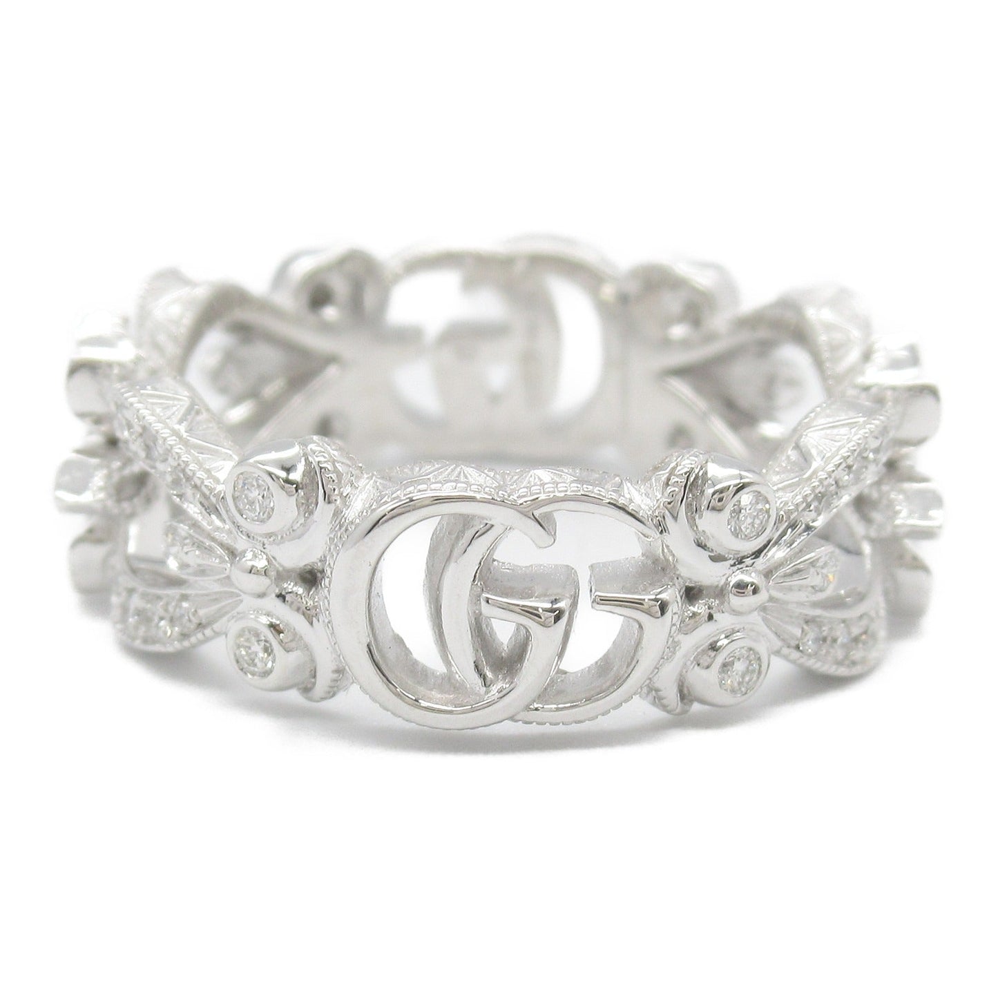 Luxury Gucci Trending 2025 Flora flower motif Diamond Ring Ring Ring K18WG (white gold) Diamond Clear