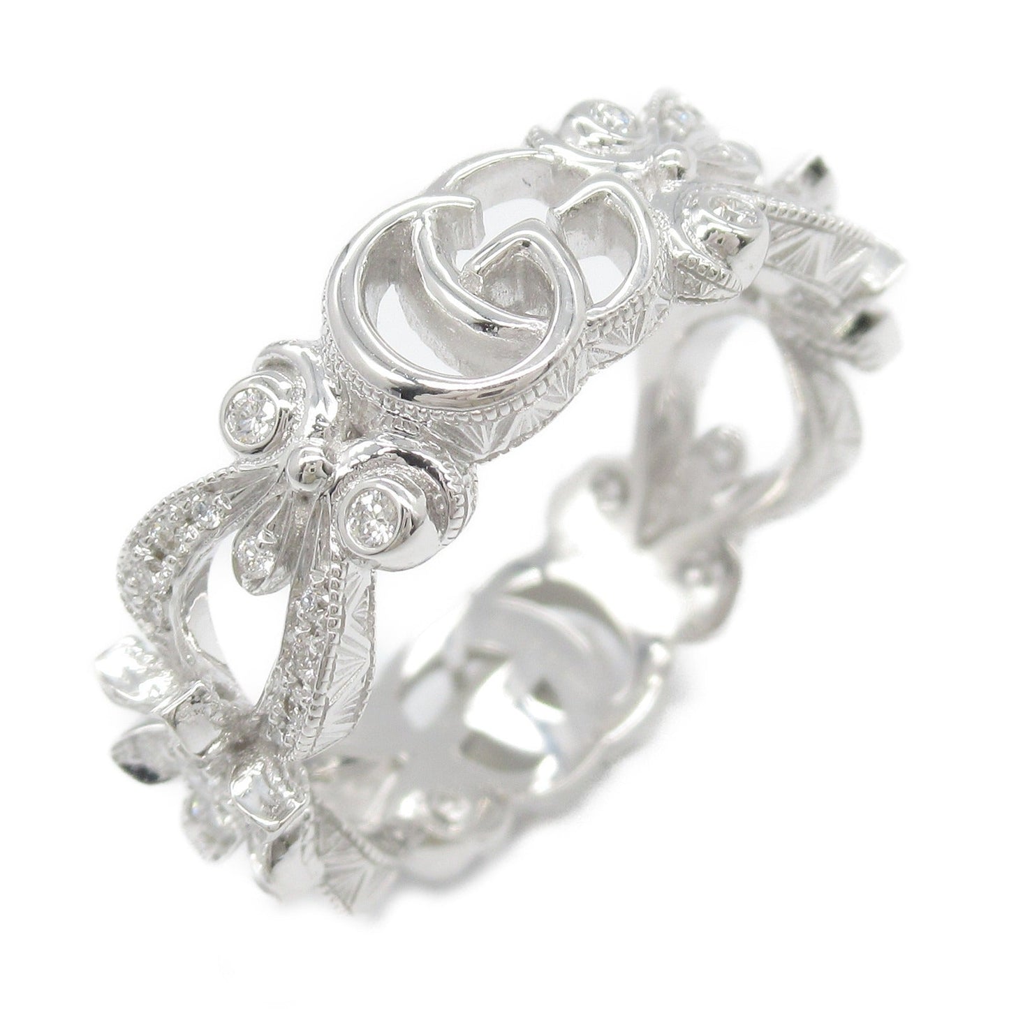 Luxury Gucci Trending 2025 Flora flower motif Diamond Ring Ring Ring K18WG (white gold) Diamond Clear
