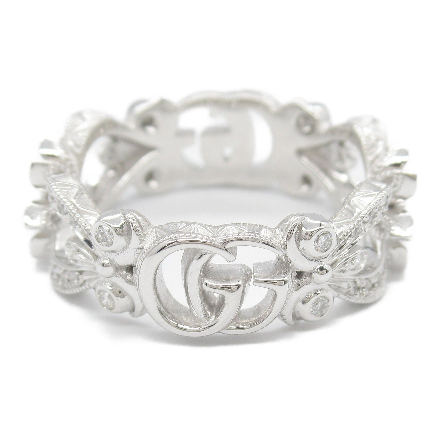 Luxury Gucci Trending 2025 Flora flower motif Diamond Ring Ring Ring K18WG (white gold) Diamond Clear