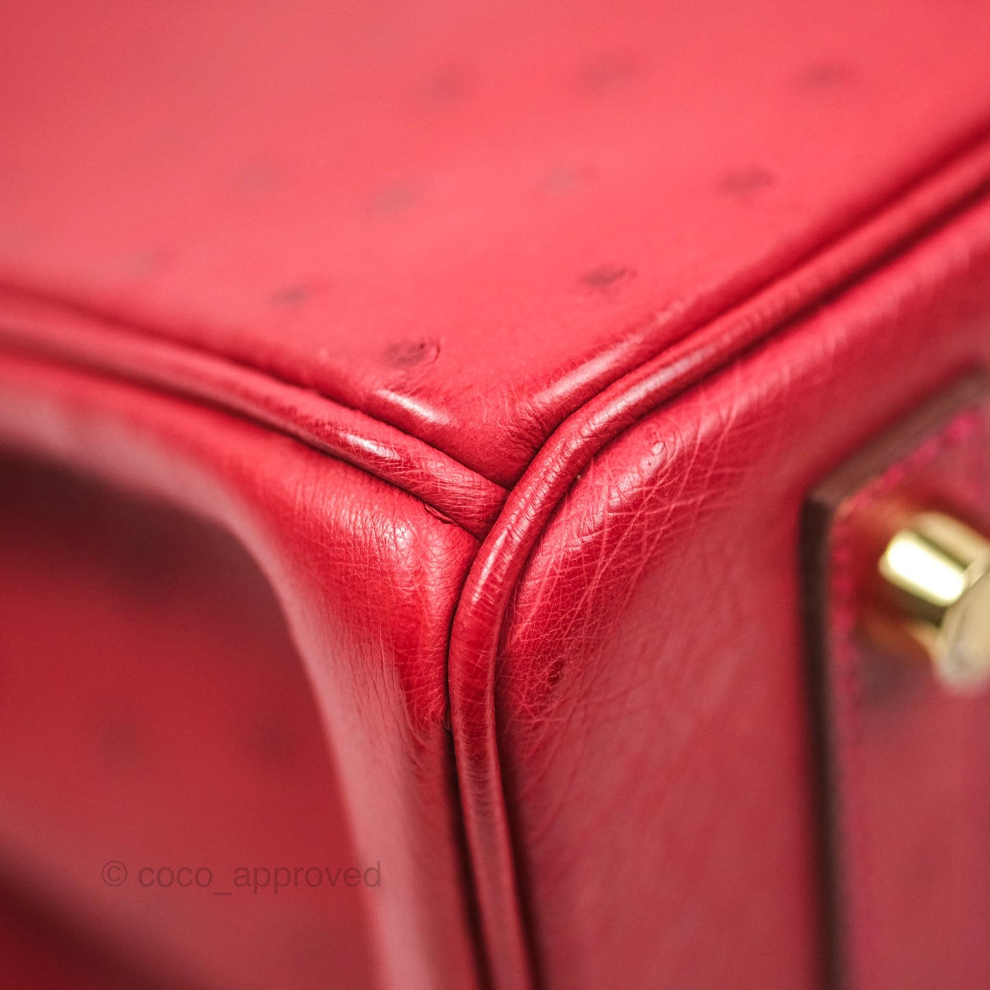 Hermès Birkin Retourne 30 Rouge Vif 53 Ostrich Gold Hardware