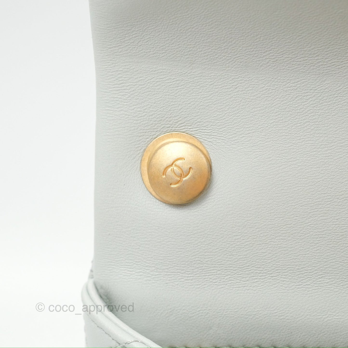 Chanel Quilted Mini Square Flap with Camellia Adjustable Chain Blue Clair Lambskin 23S