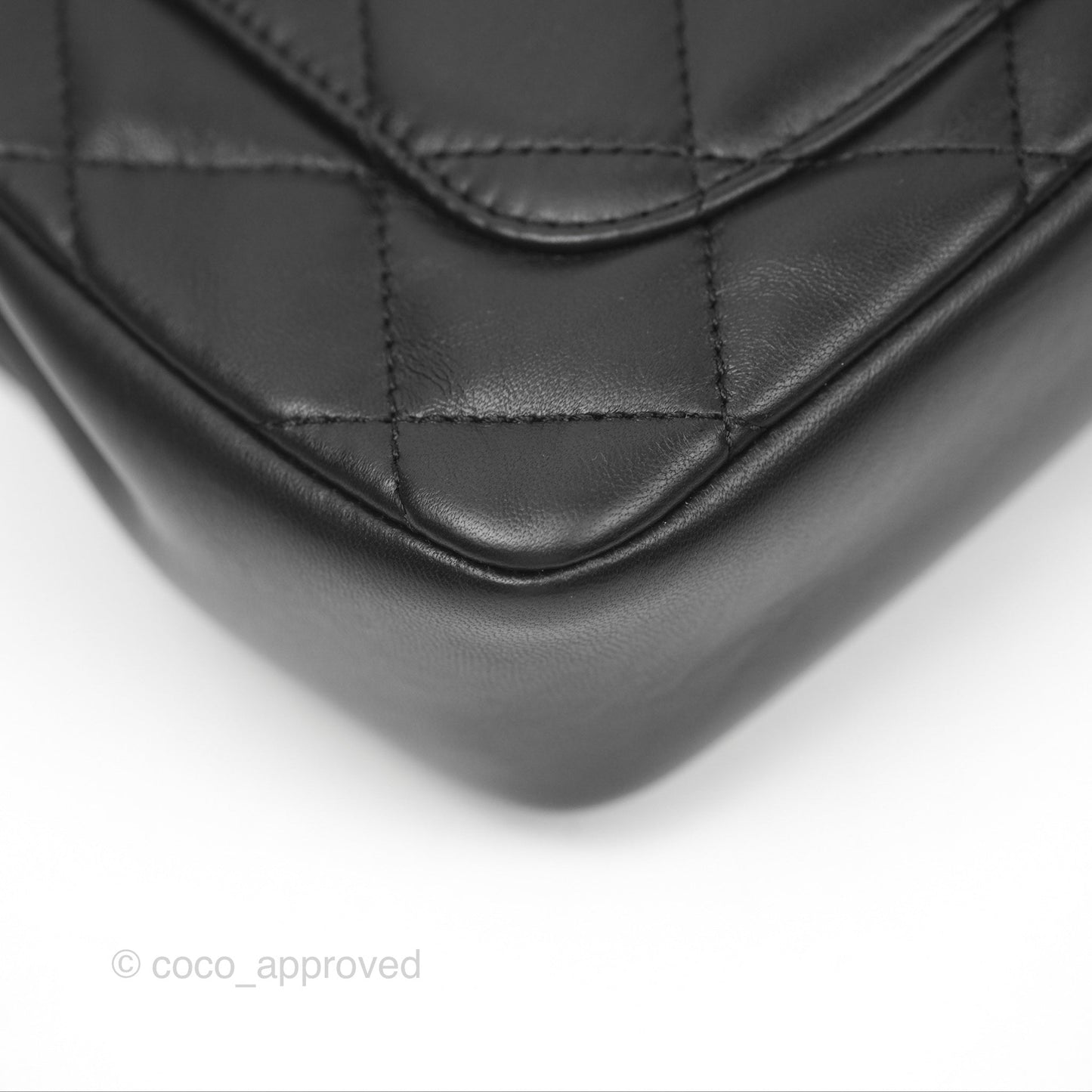 Chanel Mini Flap Bag With Heart CC Charm Black Lambskin Aged Gold Hardware