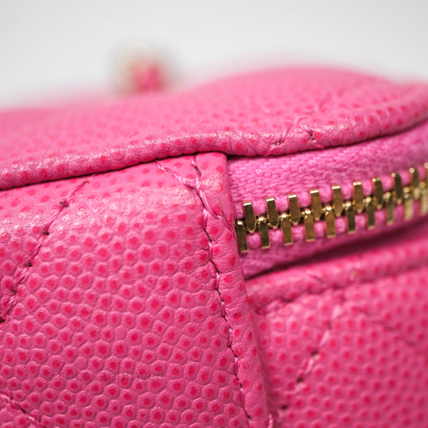 Chanel Classic Vanity With Chain Pink Caviar Gold Hardware