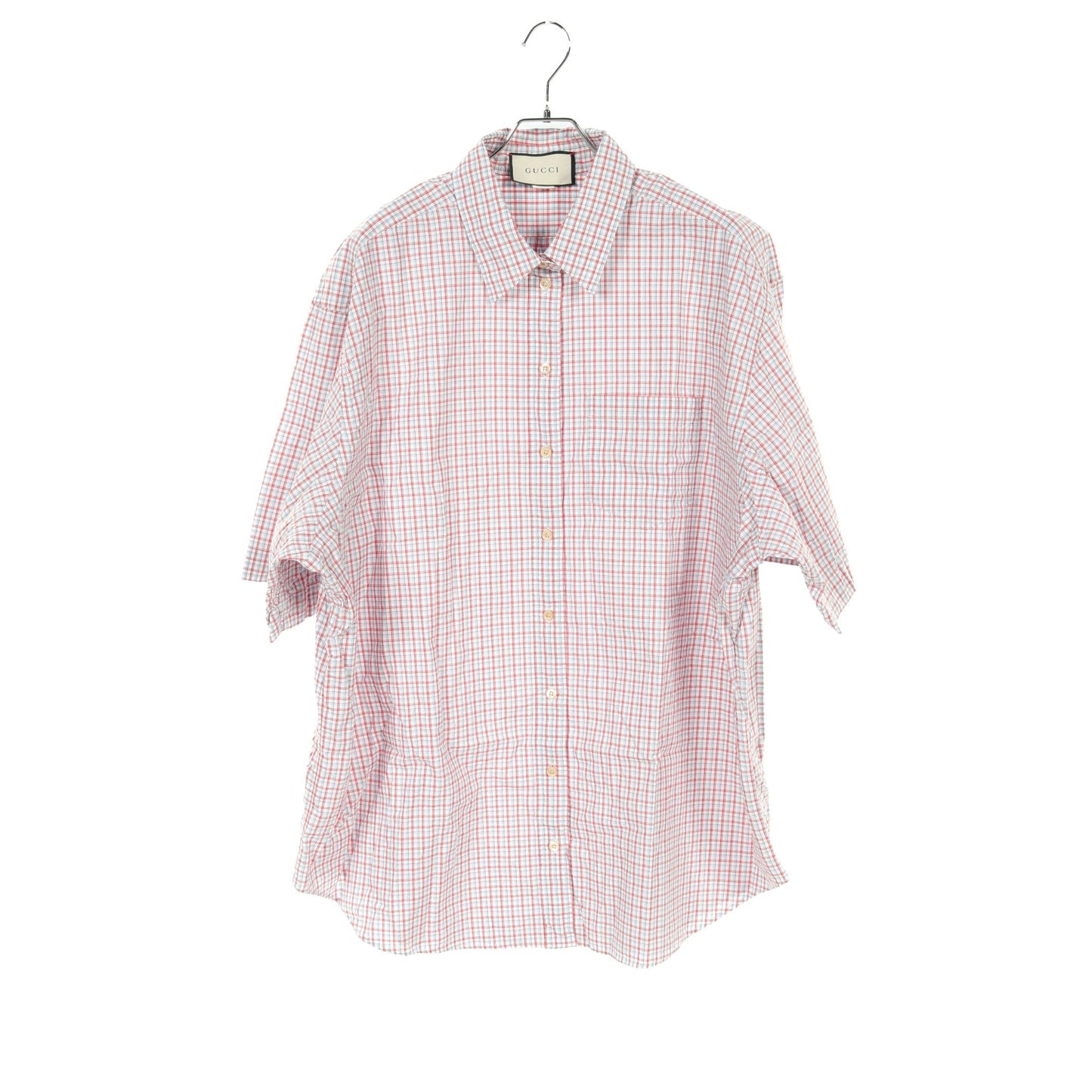 Luxury Gucci Trending 2025 Oversize Shirt Short sleeve Check Cotton Multicolor