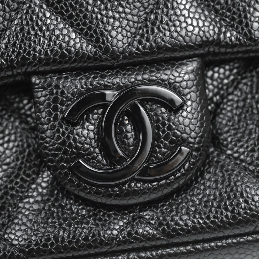 Chanel Quilted Mini Square Flap Bag So Black Caviar Incognito
