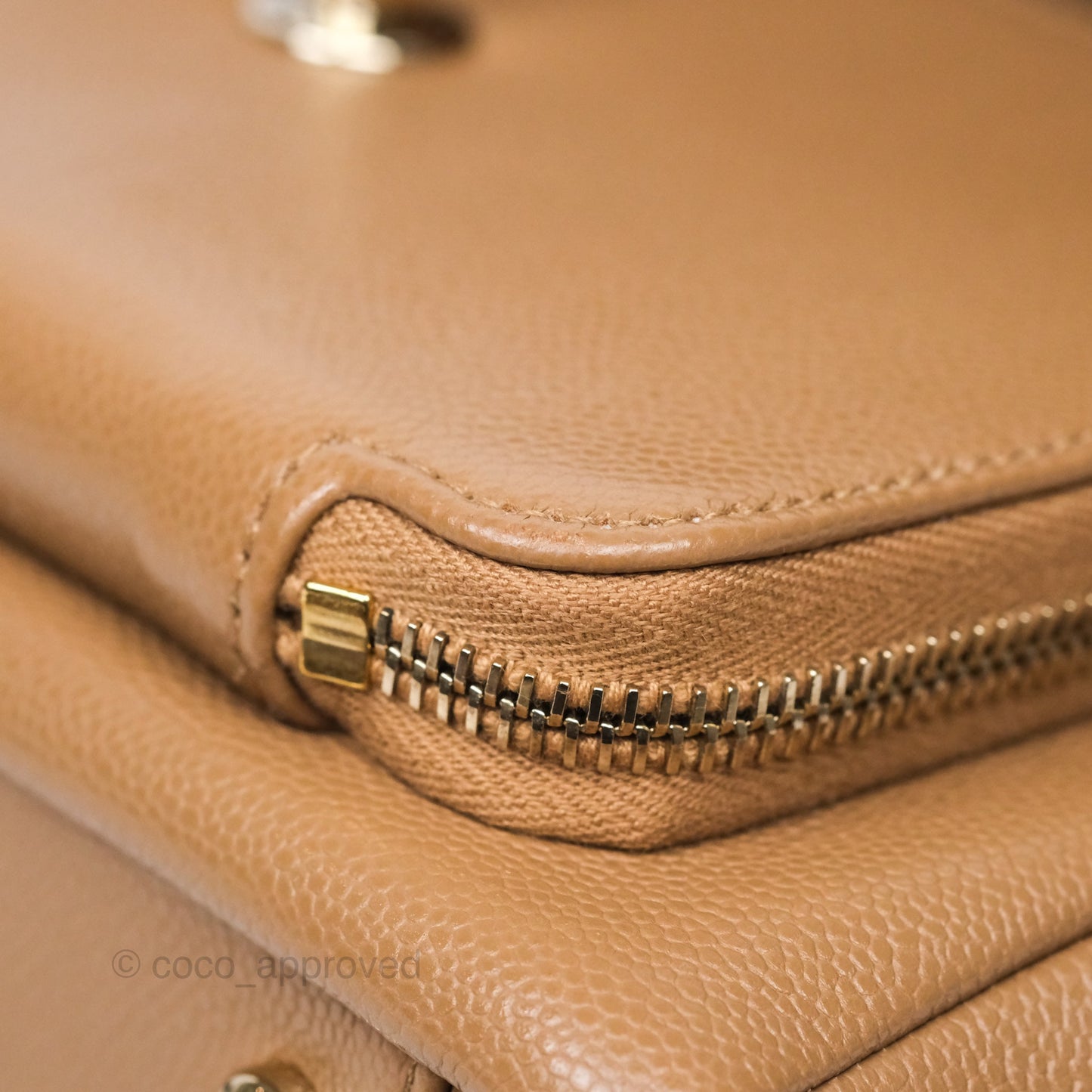 Chanel Quilted Medium Business Affinity Flap Dark Beige Caviar Gold Hardware
