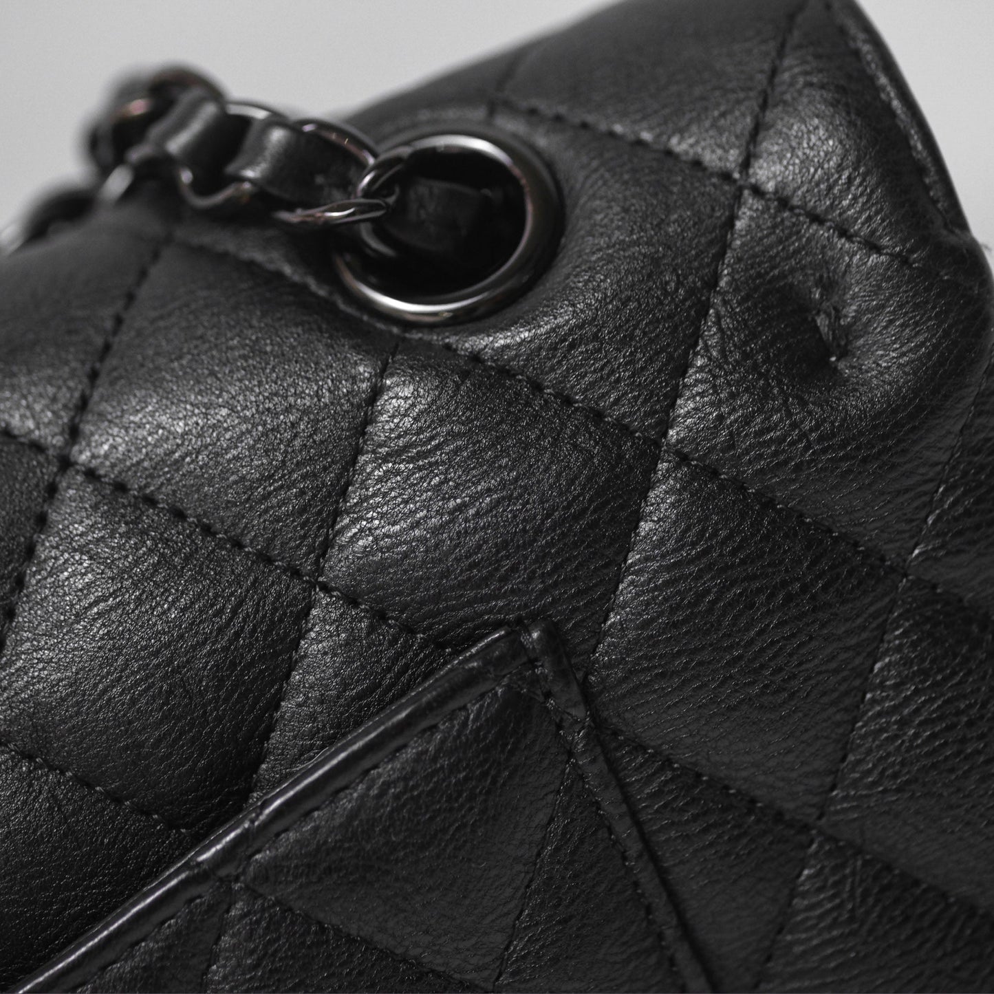 Chanel Classic Quilted M/L Medium Double Flap So Black Calfskin