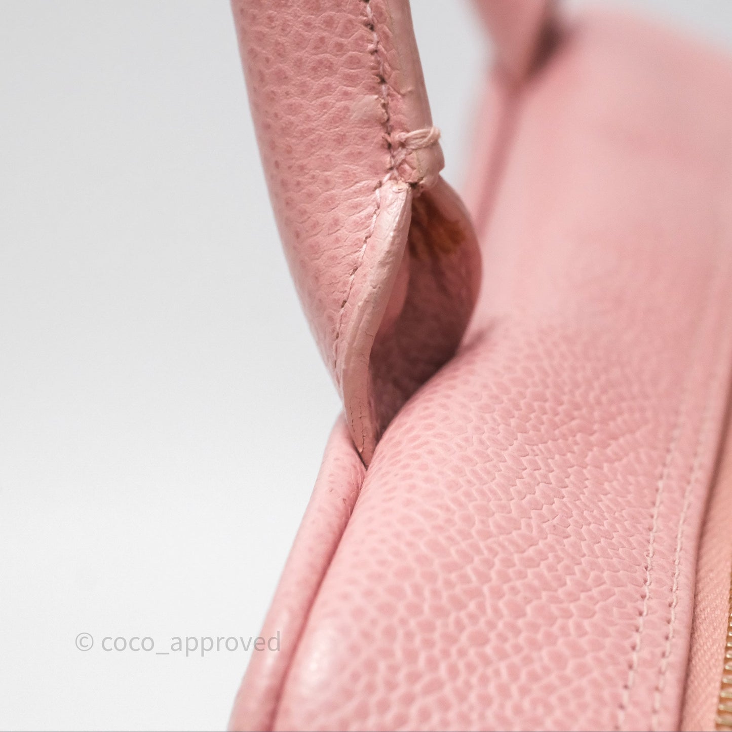 Chanel Vintage Mini CC Boston Bag Sakura Pink Caviar Gold Hardware