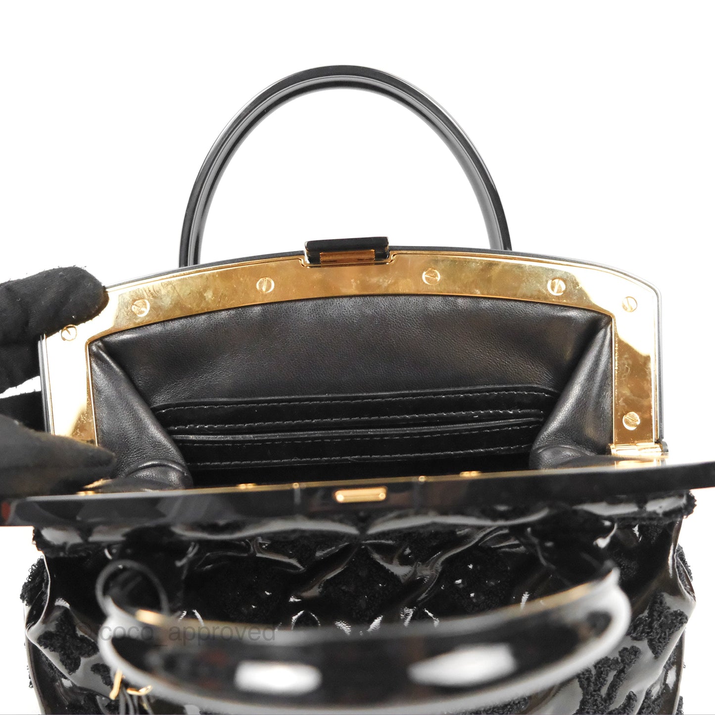 Louis Vuitton Fascination Lockit BB Frame Patent Black