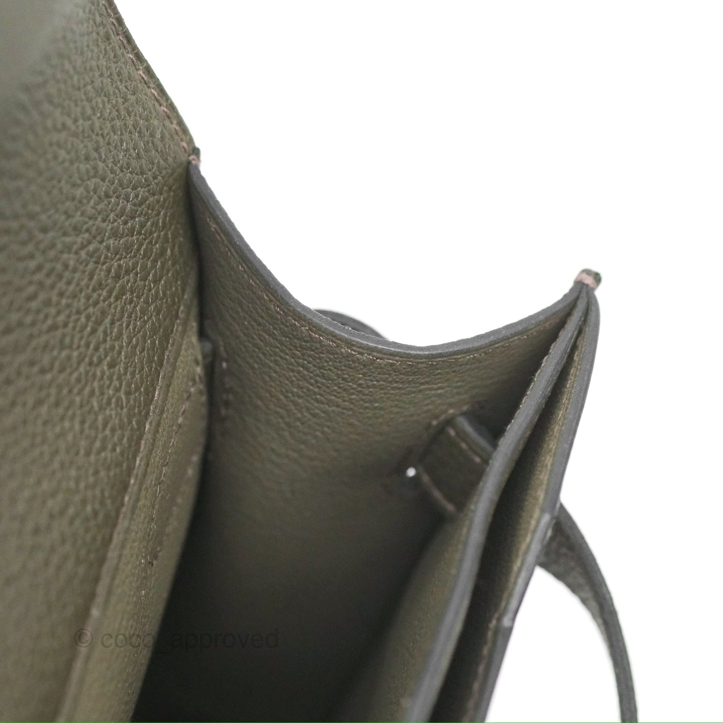 Hermès Kelly Depeches 25 Pouch Vert De Gris Togo