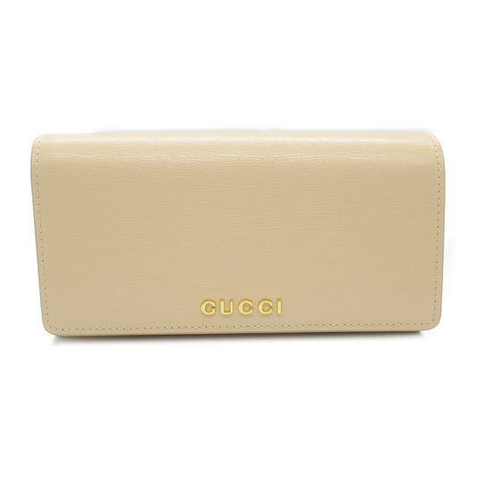 Luxury Gucci Trending 2025 Zip Long Wallet Bi-fold Long Wallet Calfskin (cowhide) Beige Light beige