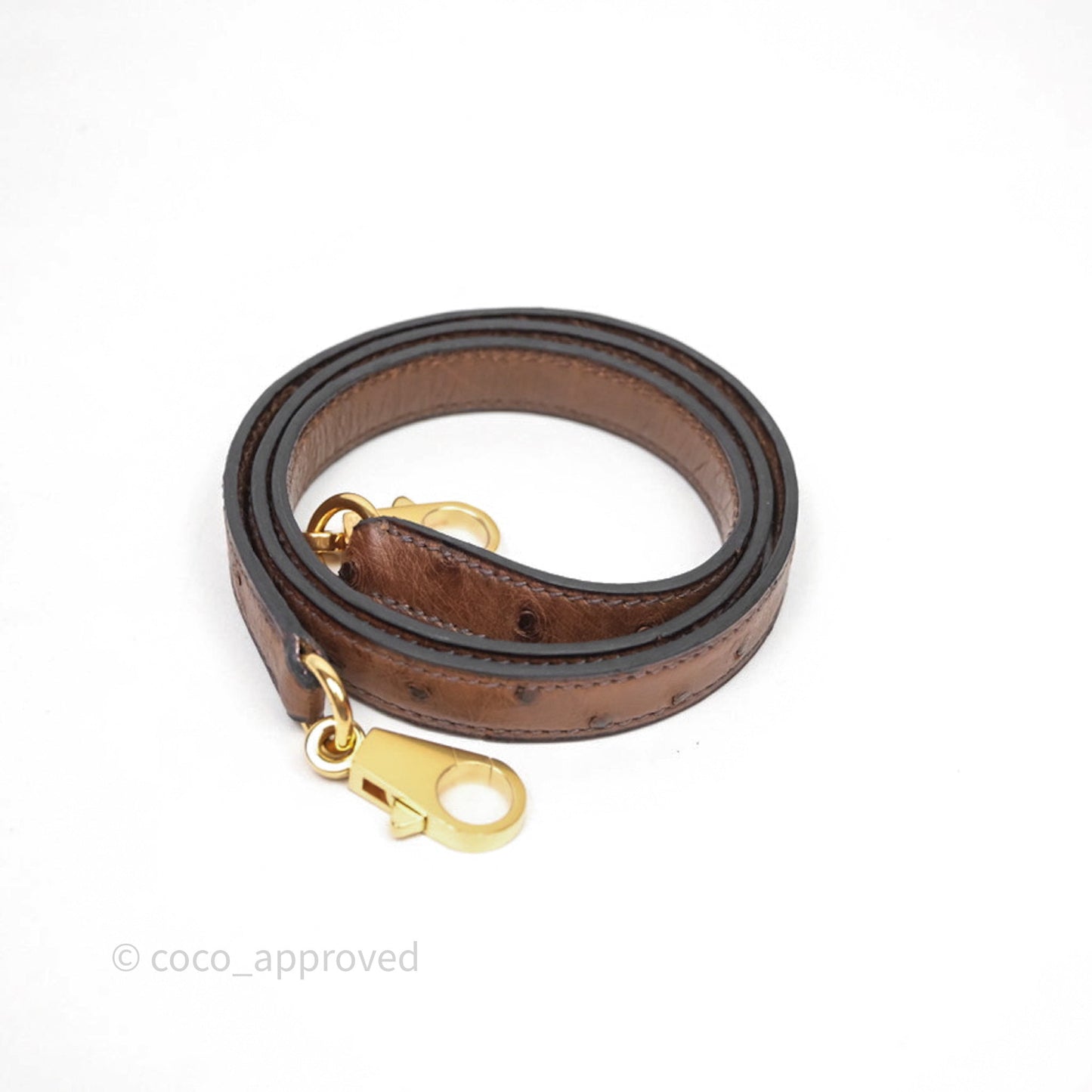 Hermès Kelly 28 Chocolate Ostrish Sellier Gold Hardware
