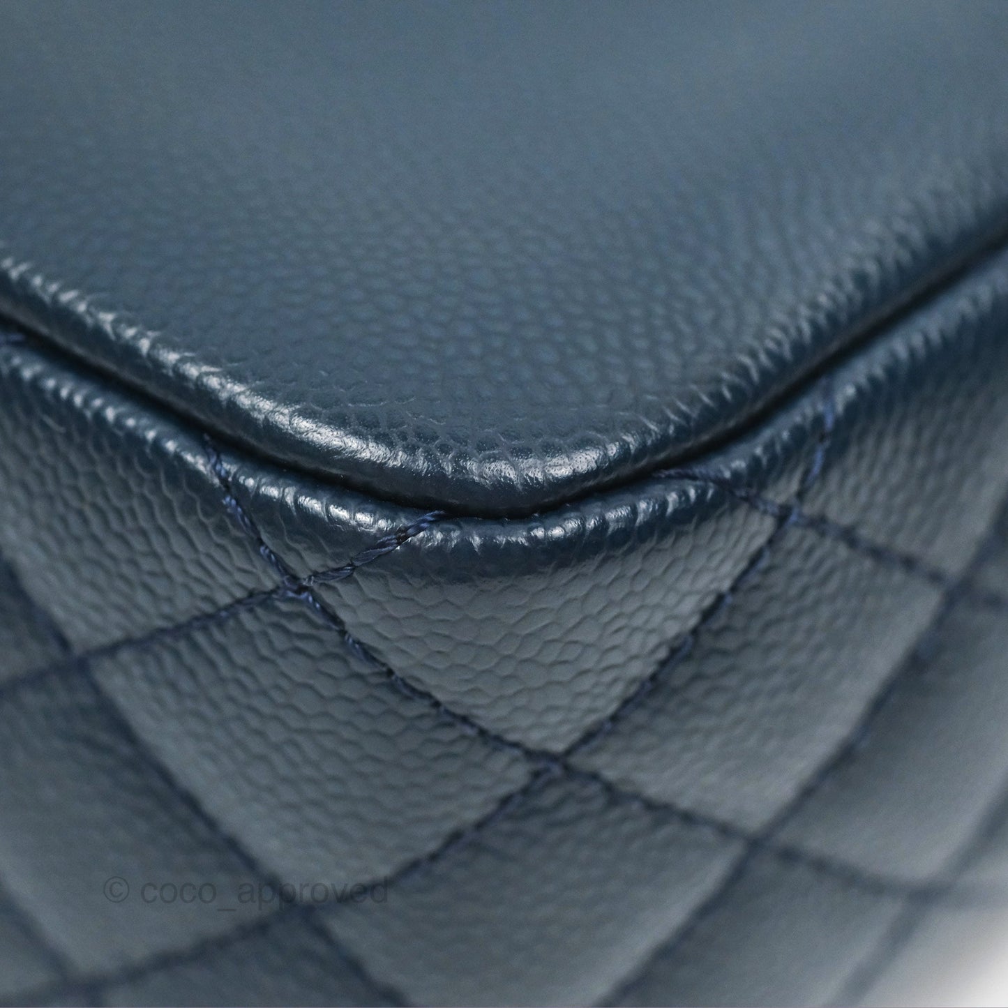 Chanel Medium Timeless CC Flap Bag Navy Caviar Silver Hardware