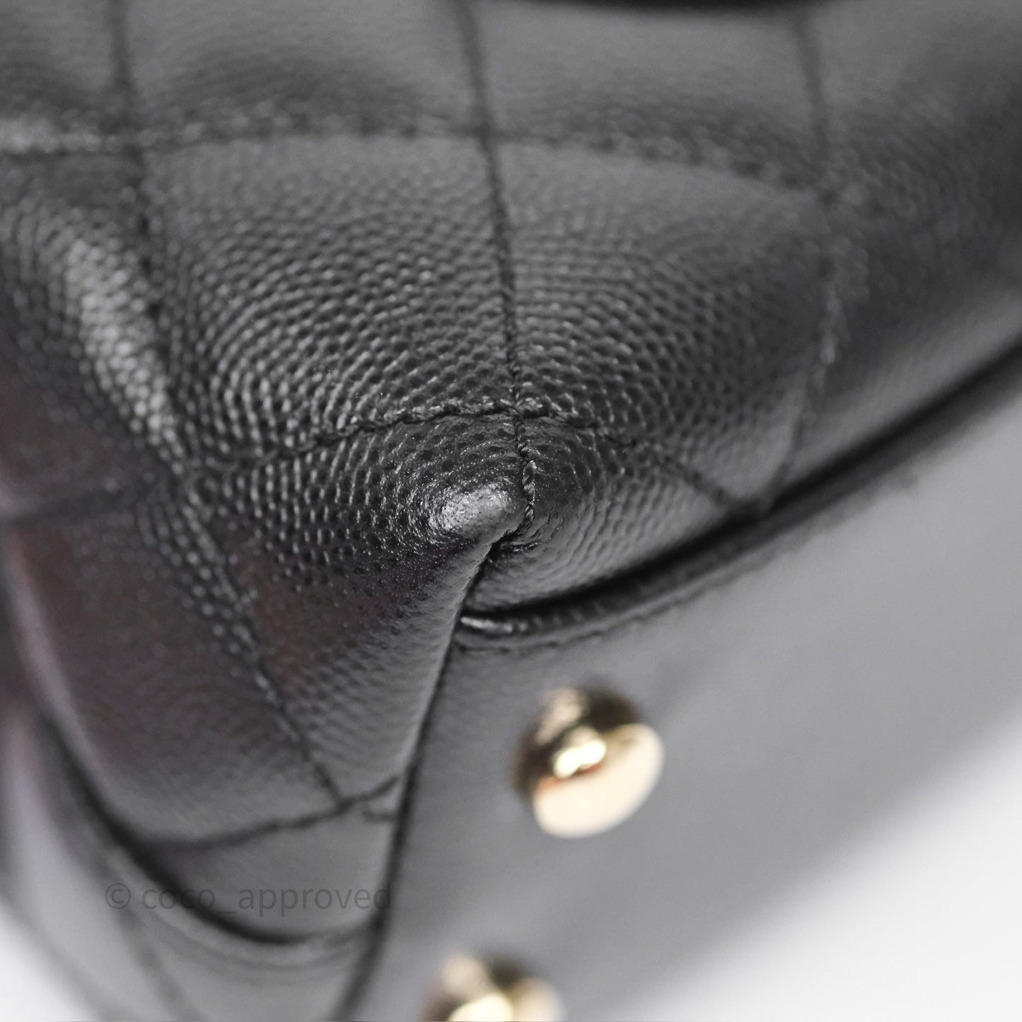 Chanel Mini Coco Handle Quilted Black Caviar Gold Hardware