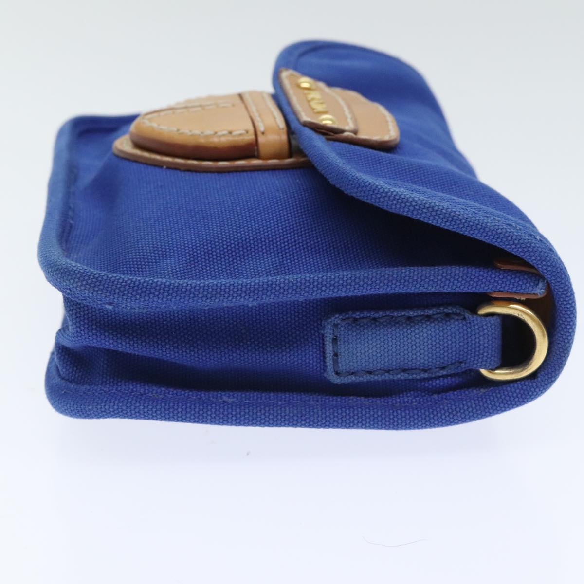 Luxury Prada Shoulder Bag Canvas Blue Gold  93988